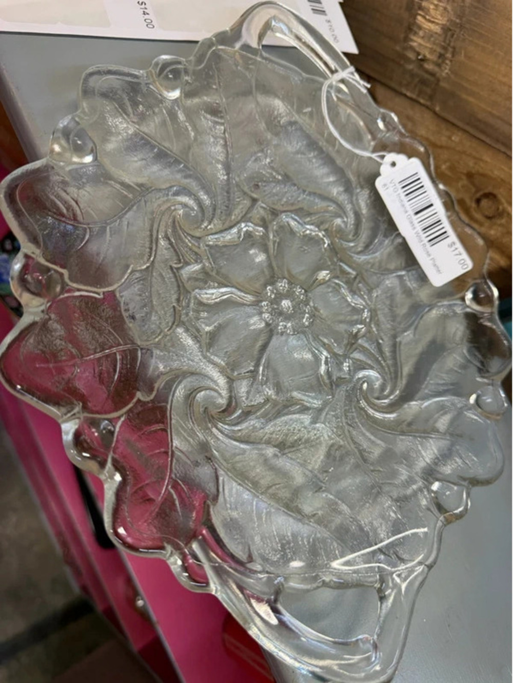 Wild Rose Cake Plate by Indiana Glass
